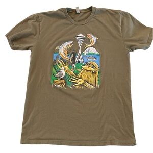 Henry space needle graphic t shirt yeti guitar goat quirky Seattle unisex shirt